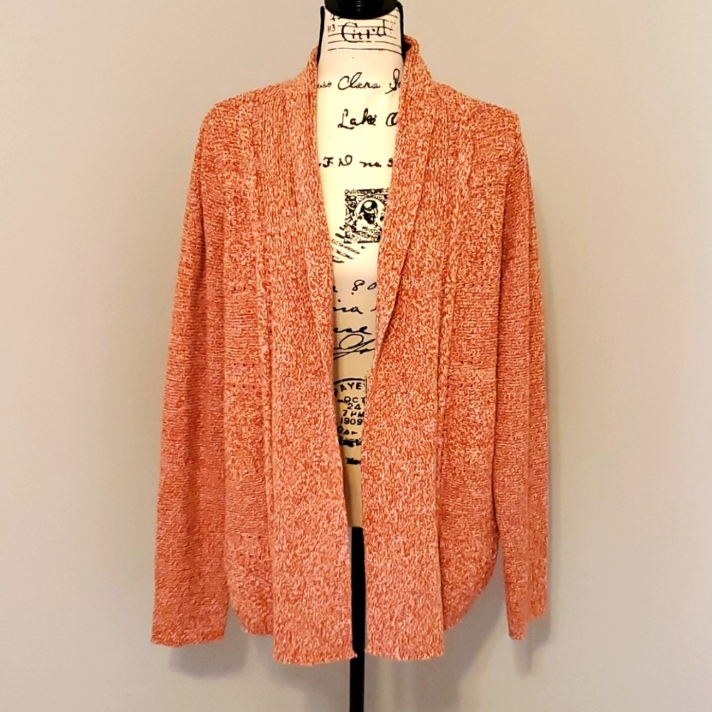 Kim Rogers Marl Cable Knit Cardigan Sz XL